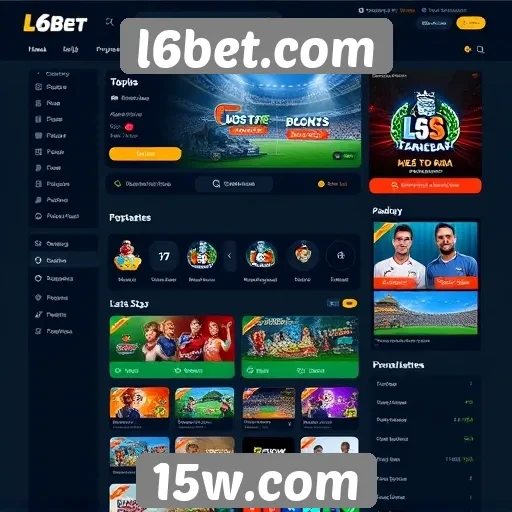 Interface do usuário do l6bet.com em foco